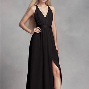 Long Chiffon Dress with Low Crisscross Back